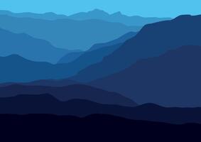 paisaje con montañas. ilustración en plano estilo. vector