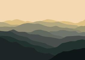 Mountains landscape panorama, nature illustration. vector