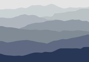 Landscape with mountains. illustration in flat style. vector