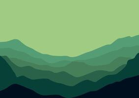 paisaje con montañas. ilustración en plano estilo. vector