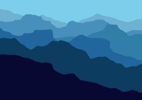 Mountains landscape panorama, nature illustration. vector