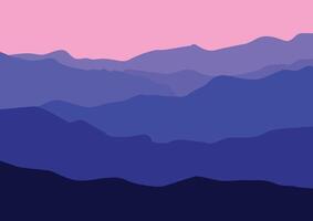 Landscape with mountains. illustration in flat style. vector