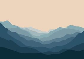 Mountains landscape panorama, nature illustration. vector