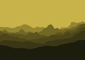 Mountains landscape panorama, nature illustration. vector