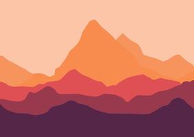 Landscape with mountains. illustration in flat style. vector