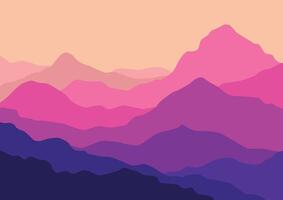 Mountains landscape panorama, nature illustration. vector