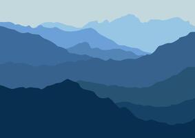 landscape mountains illustration in flat design for background. vector