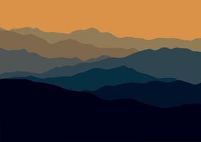 landscape mountains illustration in flat design for background. vector