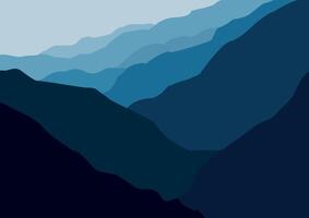 landscape mountains illustration in flat design for background. vector