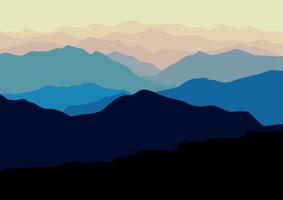 landscape mountains illustration in flat design for background. vector