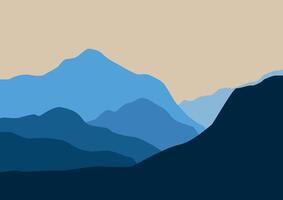 landscape mountains illustration in flat design for background. vector