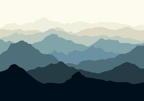 Mountains landscape panorama, nature illustration. vector