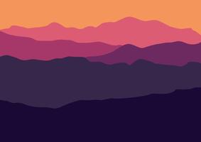 landscape mountains illustration in flat design for background. vector