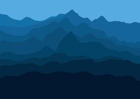 landscape mountains illustration in flat design for background. vector