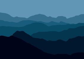 landscape mountains illustration in flat design for background. vector