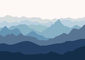 landscape mountains illustration in flat design for background. vector