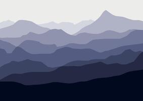 landscape mountains illustration in flat design for background. vector