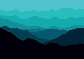 landscape mountains illustration in flat design for background. vector