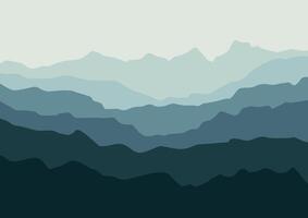montañas paisaje panorama, naturaleza ilustración. vector