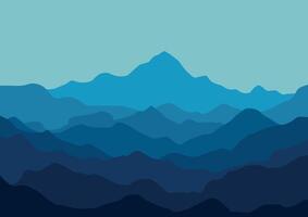 Mountains landscape panorama, nature illustration. vector