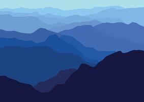 landscape mountains illustration in flat design for background. vector