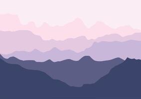 landscape mountains illustration in flat design for background. vector