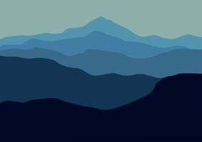 landscape mountains illustration in flat design for background. vector