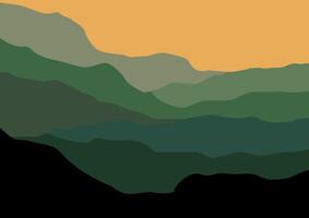 landscape mountains illustration in flat design for background. vector