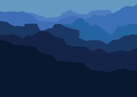 landscape mountains illustration in flat design for background. vector