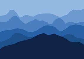 landscape mountains illustration in flat design for background. vector