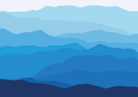 landscape mountains illustration in flat design for background. vector