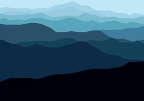 landscape mountains illustration in flat design for background. vector