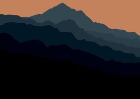 landscape mountains illustration in flat design for background. vector