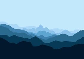 Mountains landscape panorama, nature illustration. vector