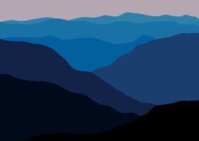 landscape mountains illustration in flat design for background. vector