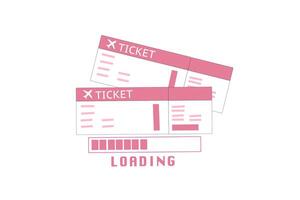 summer illustration, cute pink travel icon, travel and adventure tourism, pink tickets vector