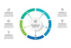 creativo concepto para infografía con 5 5 pasos, opciones, partes o procesos. negocio datos visualización. vector