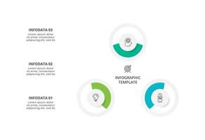 creativo concepto para infografía con 3 pasos, opciones, partes o procesos. negocio datos visualización. vector