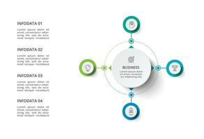 creativo concepto para infografía con 4 4 pasos, opciones, partes o procesos. negocio datos visualización. vector