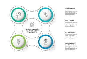 creativo concepto para infografía con 4 4 pasos, opciones, partes o procesos. negocio datos visualización. vector