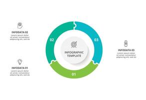 creativo concepto para infografía con 3 pasos, opciones, partes o procesos. negocio datos visualización. vector