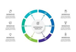 creativo concepto para infografía con 6 6 pasos, opciones, partes o procesos. negocio datos visualización. vector