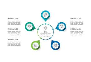 Creative concept for infographic with 5 steps, options, parts or processes. Business data visualization. vector