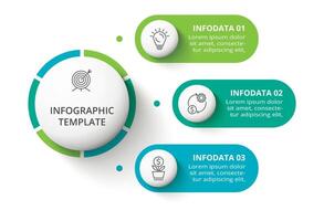 creativo concepto para infografía con 3 pasos, opciones, partes o procesos. negocio datos visualización. vector