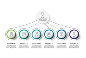 creativo concepto para infografía con 6 6 pasos, opciones, partes o procesos. negocio datos visualización. vector