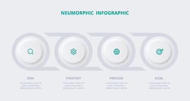 neumorfo diagrama de flujo infografía. creativo concepto para infografía con 5 5 pasos, opciones, partes o procesos. modelo para diagrama, grafico, presentación y cuadro. vector