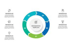 creativo concepto para infografía con 5 5 pasos, opciones, partes o procesos. negocio datos visualización. vector