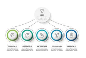 Creative concept for infographic with 5 steps, options, parts or processes. Business data visualization. vector