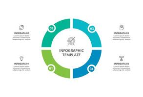 creativo concepto para infografía con 4 4 pasos, opciones, partes o procesos. negocio datos visualización. vector