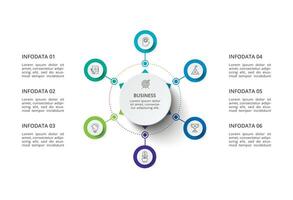 Creative concept for infographic with 6 steps, options, parts or processes. Business data visualization. vector